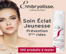 100 soins gratuits Eclat Jeunesse des Laboratoires Embryolisse