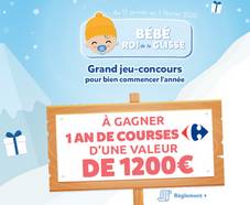 A remporter : 1 an de courses Carrefour d’une valeur de 1200€